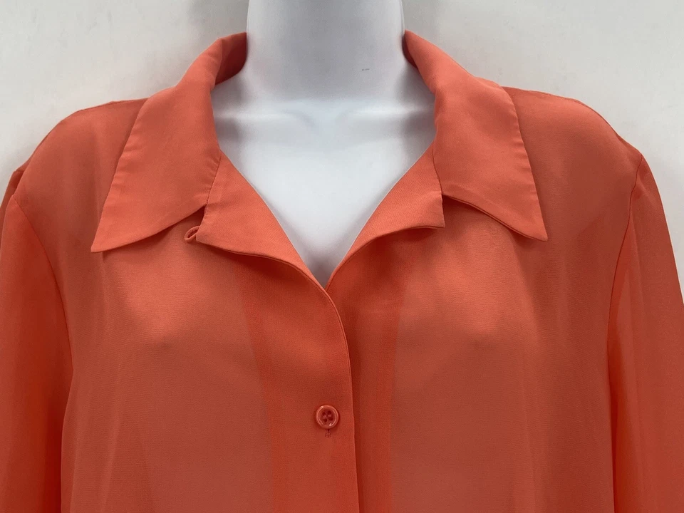 Vintage Pendleton Women's Button Up Shirt Size 14 Color Peach - Image 2 of 4