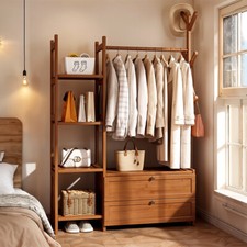 Garment Rack Clothes Rail Hanging Stand Heavy Duty Display Shelves Open Wardrobe