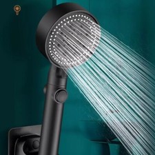 RV Hand Held Shower Head On Off Switch 5 Spray Water Pressure Hose Camper Black