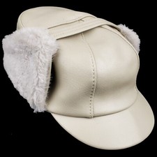 1950s Boys 6-1/4" Small JC Penney Naugahyde Trapper Hat Quilted Lined Union