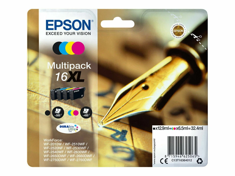 Epson 16 cartouches s'éparés ou multipack pour WorkForce WF-2010 2510 2520 - Photo 1/1