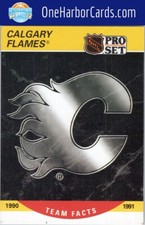 1990-91 Pro Set Calgary Flames Hockey Card #568 Calgary Flames Logo
