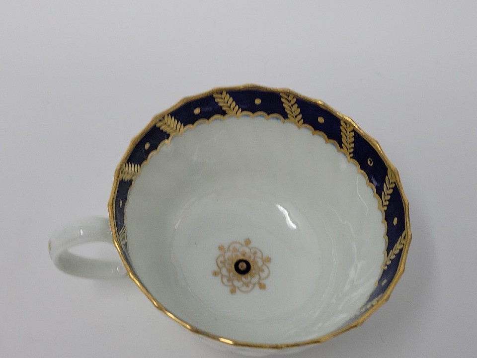 Worcester Dr. Wall Tea Cup and Saucer Cobalt Bellflower & Gold C. 1790 ...