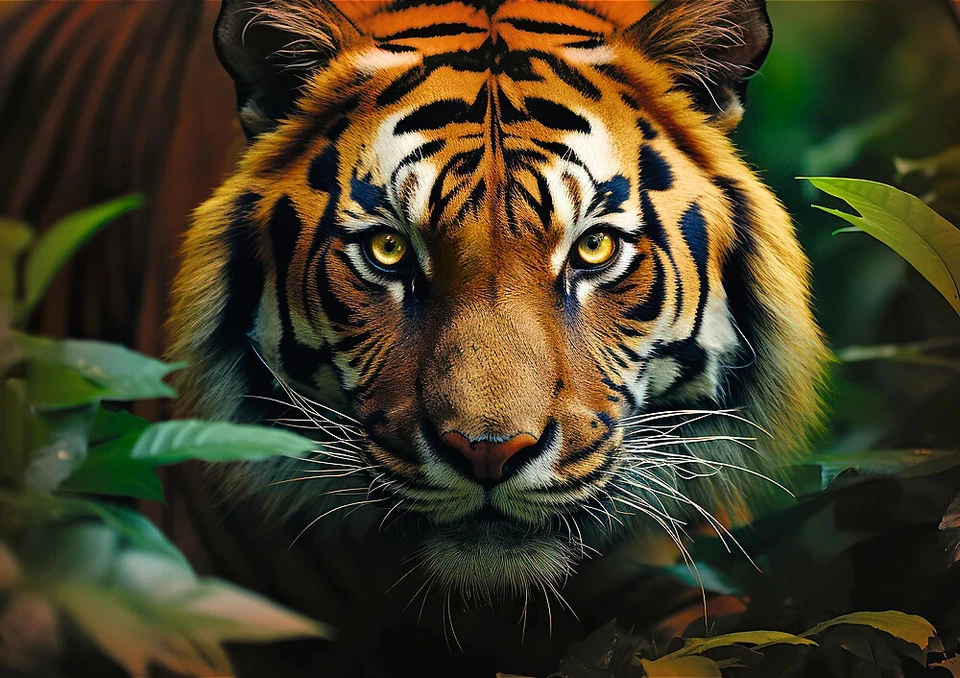 Jigsaw Puzzle 1000 Piece Wild Bengal Tiger Animal Nature Endangered Species - Image 2 of 4