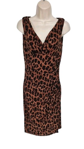 Lauren by Ralph Lauren Women's Belted Printed Jersey Dress | eBay