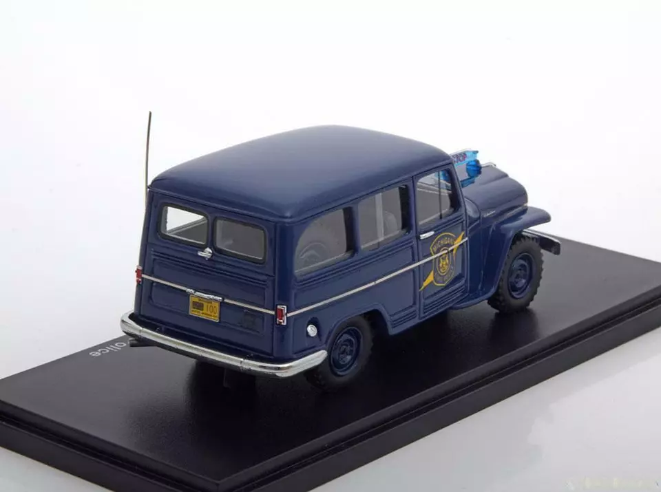 Jeep Willys Stazione Carro Michigan State Polizia Dark Blu 1954 Neo 49538 1/43 - Immagine 2 di 3