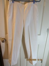 Alfred Dunner Women's Straight Leg Pull On White Slacks Size 12