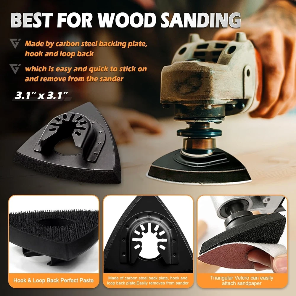 Multi-Tool Sandpaper Set with Triangle and Finger Pads for Precision Sanding