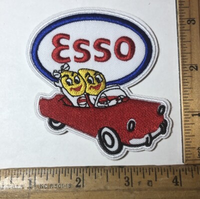 Esso Gas Oil Logo Iron On Patch Service Station Reproduction Exxon Mobil