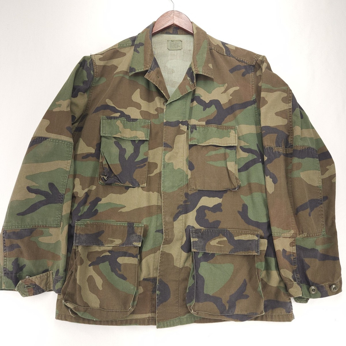 Vtg US Army Woodland Camo BDU Coat Blouse 8415-01-084-1647 Medium 