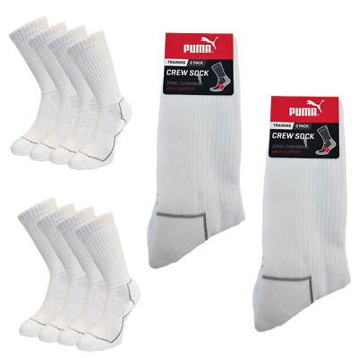 PUMA Performance Crew Train (4-10 Paar Weiss) gepolsterte Sportsocken Laufsocken