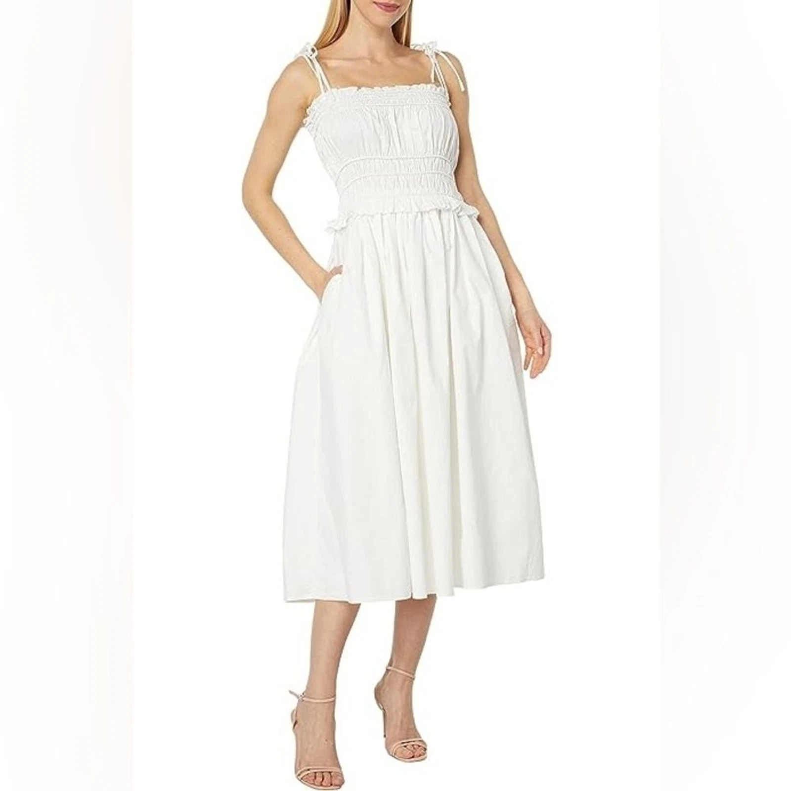 OFF WHITE Abito midi Harley En Season bianco sporco TAGLIA S