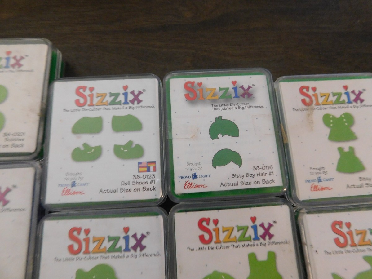 Lot of 10 Sizzix Dies Cartridges Small and Medium Various Shapes