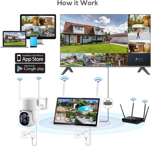 Wireless Security Camera System with 10.1" HD Monitor, 10CH Expandable Home S... - Picture 7 of 10