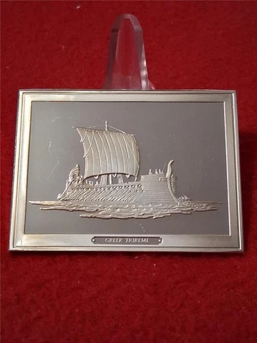 SHIPS' AHOY Greek Trireme 3.125 Troy Oz Sterling Silver Proof             #T0857