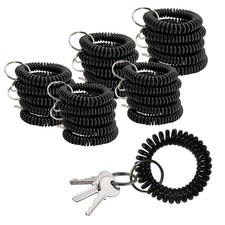 25PCS Keychain Wristlet Wrist Keychain Wristband Elastic Stretchable Spiral B...