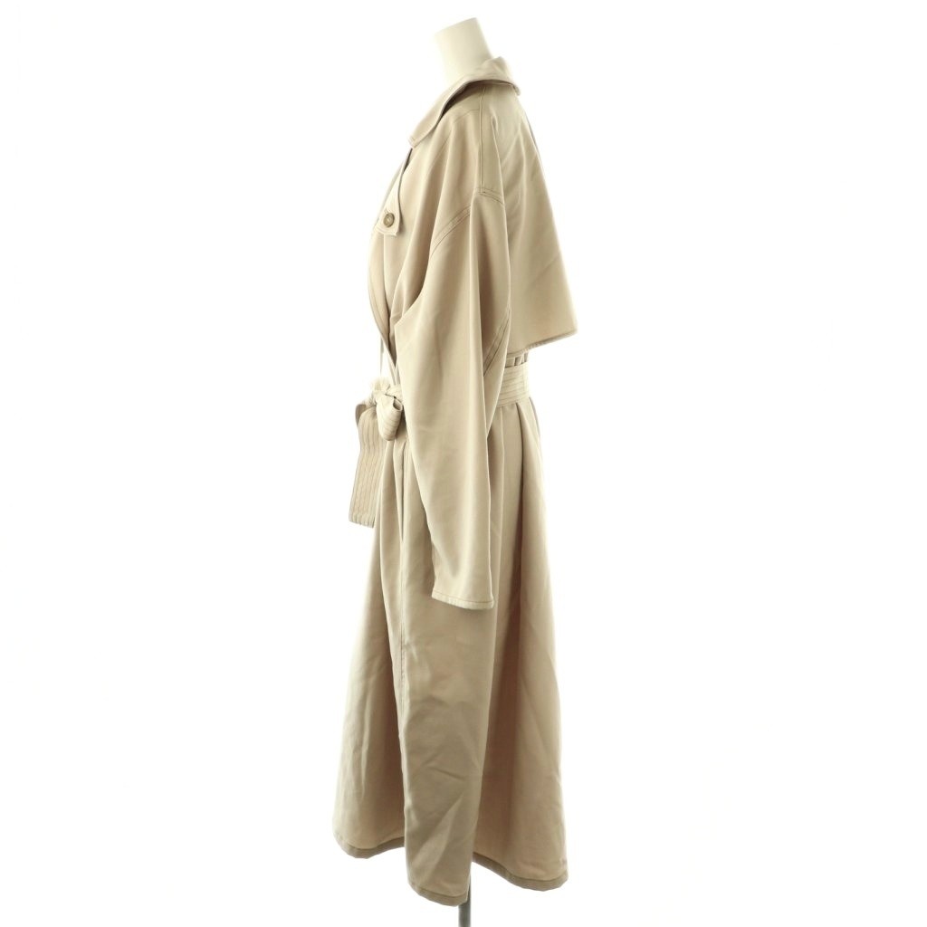 Ameri VINTAGE Wave Front Over Coat Long S Beige U… - image 3