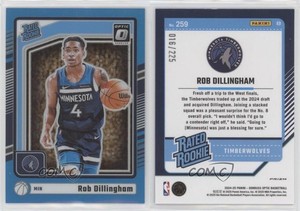2024-25 Panini Donruss Optic Rated Aqua Prizm /225 Rob Dillingham #259 Rookie RC