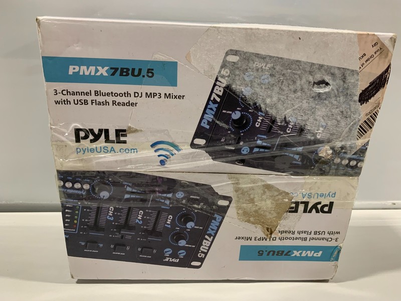 Pyle PMX7BU 3-Channel Bluetooth DJ Soundboard PMP3 Audio Mixer With USB Flash