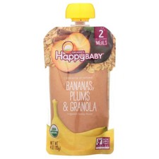 Happy Baby Food Bananes, Prunes, Granola Bio 4 Oz