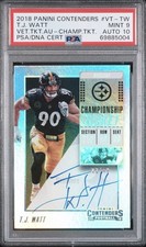 2018 Panini Contenders Championship Ticket T.J. Watt /49 PSA 9 AUTO 10 POP 1 🔥