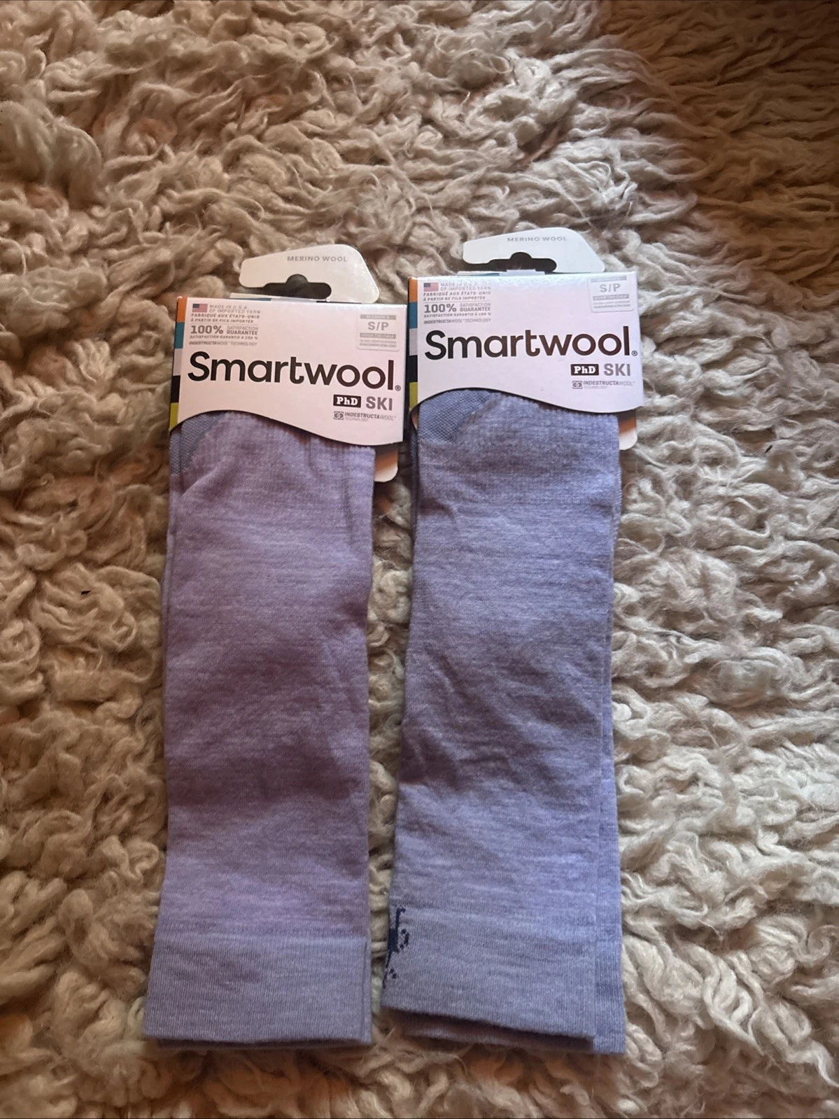 2 Pair Women’s Smartwool Purple Ski Socks Small BNWT