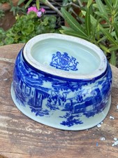Vintage Victoria Ware Ironstone Jelly Mold Flow Blue Willow Ceramic Blancmange