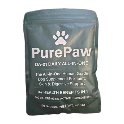 Pure Paw DA-1 Daily All-in-One Dog Supplement for Dogs  4.8oz 60 scoops NEW
