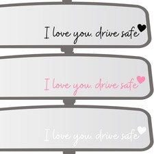 I Love You Drive Safe Mirror Sticker 3 Pack Heart Rearview Mirror Decal Cute