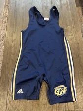 Mens Adidas Gallaudat Bison Wrestling Singlet Large Blue