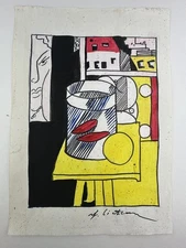 Roy Lichtenstein COA Art Painting Original Drawing Vintage Paper Signed