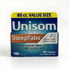 Unisom SleepTabs Nighttime Sleep-Aid Tablets 80 Count  Sleeping Pills Ex 12/26