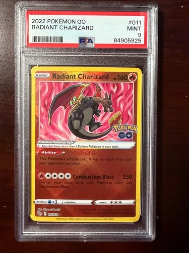 Radiant Charizard Pokémon Sword & Shield Pokemon Go PSA 9 MINT