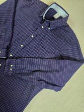 Brooks Brothers 1818 Regent Plaid Button Down Shirt XL Non Iron Cotton Purple