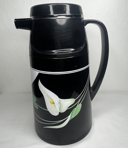 Sango Black Lilies Quadrille Thermos Coffee Carafe