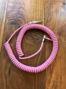 Providence LE502C Pink Curly Coiled Guitar Cable, Made In Japan