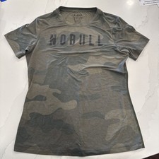 NoBull T-Shirt Womens S Green Camo Everyday Training Stretch Short Sleeve Shirt