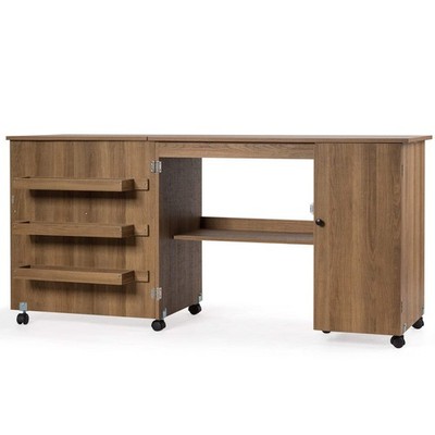 Klappbarer Nähtisch vielseitig Basteltisch mit breiter Arbeitsplatte 158 x 50 x 75 cm br