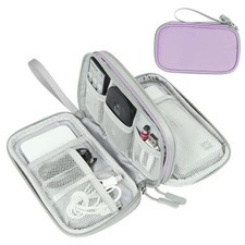 Electronic Organizer, Travel Cable Organizer Bag Pouch Light Purple Medium