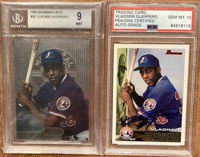 Vladimir Guerrero RC set- 1995 Bowmans Best B2 BGS 9 / Bowman 90 Auto PSA/DNA 10