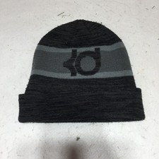 Nike KD Kevin Durant Youth Winter Beanie Hat Cap Gray Striped One Size
