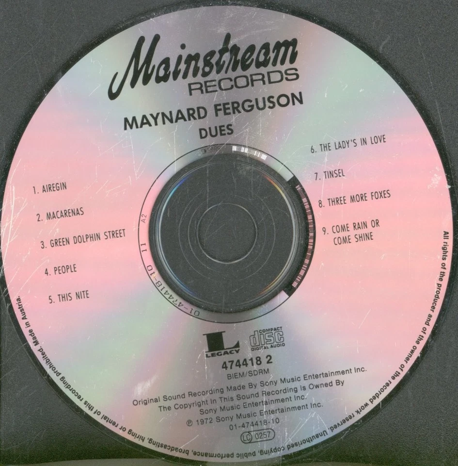 Maynard Ferguson Dues CD Europa Mainstream 1993 4744182 - Bild 3 von 3