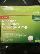 Amazon Basic Care Lozenge Nicotine Polacrilex 4 mg 144 Lozenges Mint Exp 12/26