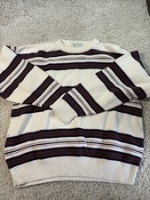 Vintage Grandpa sweater adult medium Striped cosby retro USA made retro mens