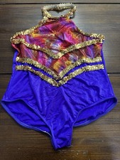 Weissman Dance Costume Child Purple Gold Pink Leotard XLC