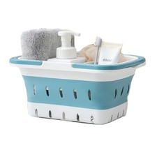 Plastic Caddy for Cleaning Supplies Products, Storage Collapsible Basket with...