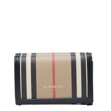 Burberry Icon Stripe Compact Wallet Beige