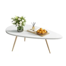 Modern Coffee Table White Oval Coffee Tables for Living Room Simple Center Ta...