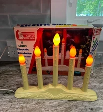 Vintage Santa's Workshop 5 Light Electric Candolier in Box
