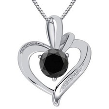 925 Silver 2.02Ct Certified Natural Black & White Diamond Pendant Tariffs Free